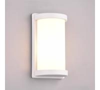 Trio-Leuchten Aplique exterior Puelo R21186131 aluminio blanco mate pantalla blanca sin bombilla E27