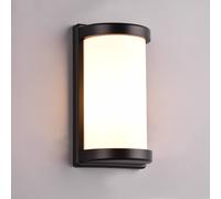Reality Leuchten Aplique exterior Puelo R21186132 – aluminio negro mate, pantalla blanca, excl. E27