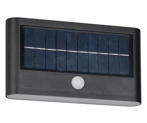Reality Leuchten Aplique de Exterior RAMOS R24746232 LED, Plástico Negro Mate, LED de 8 vatios, Híbrido Solar/Batería, Sensor crepuscular, Sensor de movimiento