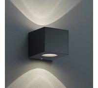 Reality Leuchten Aplique LED para exterior cuadrado Córdoba, negro
