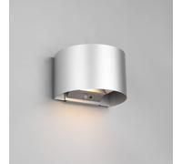 Reality Leuchten Aplique para exterior recargable LED Talent, color titanio, anchura 16 cm