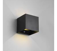 Reality Leuchten Aplique para exterior recargable LED Talent, negro, ancho 10 cm Sensor