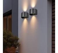 Reality Leuchten Aplique para exterior recargable LED Talent, negro, anchura 16 cm Sensor