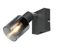Reality Leuchten CADIZ R81781042 Aplique, Metal Antracita, Vidrio Cromado Vaporizado, exc. 1x E14