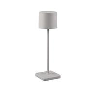 Reality Leuchten Fernandez R54096177 - Lámpara LED de mesa para exteriores (funciona con batería, incluye base de carga LED de 1,5 W, metal/plástico), color gris