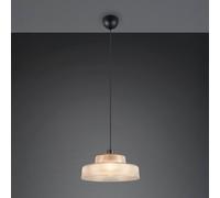 Reality Leuchten Lámpara colgante Abella, ámbar, Ø 35 cm, cristal, E27