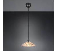Reality Leuchten Lámpara colgante Eluna, ámbar/negro, Ø 30 cm, vidrio/metal, 1 luz.