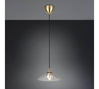 Reality Leuchten Lámpara colgante Eluna, transparente/latón antiguo Ø 30 cm Vidrio/metal 1 luz.