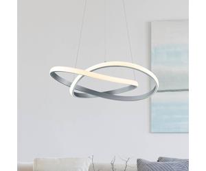 Reality Leuchten Lámpara colgante LED Course, níquel mate, 3.000 K, Ø 60 cm, metal