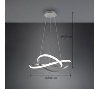 Reality Leuchten Lámpara colgante LED Course, níquel mate, 4.000 K, Ø 60 cm, metal