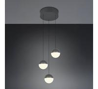 Reality Leuchten Lámpara colgante LED Senta, antracita, Ø 25 cm, 3000 K, 3 luces.