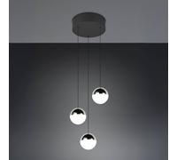 Reality Leuchten Lámpara colgante LED Senta, color cromado, Ø 25 cm, 4000 K, 3 luces.