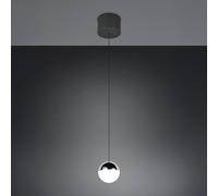 Reality Leuchten Lámpara colgante LED Senta, color cromo, Ø 10 cm, 4000 K, 1 luz.