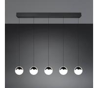 Reality Leuchten Lámpara colgante LED Senta, cromada, longitud 114 cm, 4000 K, 5 luces.