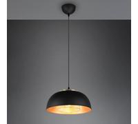 Reality Leuchten Lámpara colgante Punch negro/oro 1 luz Ø 35 cm