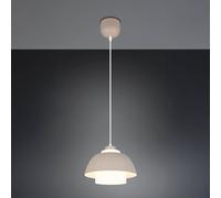 Reality Leuchten Lámpara colgante Tilos, beige, Ø 30 cm, metal/vidrio, E27
