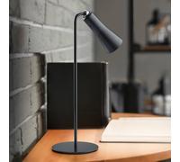 Reality Leuchten Lámpara de mesa LED recargable Maxi, negra, metal, atenuable, 36 cm