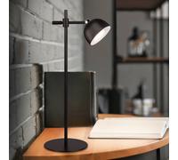 Reality Leuchten Lámpara de mesa LED recargable Maxima, negra, altura 41 cm, plástico