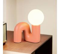 Reality Leuchten Lámpara de mesa Quinn, naranja, altura 22 cm, cerámica/vidrio, G9