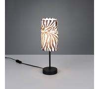 Reality Leuchten Lámpara de mesa Zebara, blanco y negro, altura 37 cm, metal