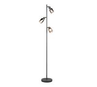 Reality Leuchten Lámpara de pie Cádiz, negro/antracita, 3 luces, altura 154 cm