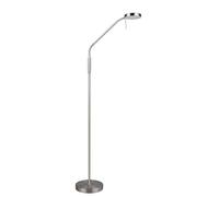 Reality Leuchten LED Lámpara de pie MORENO R44561107, Níquel mate metal, LED de 3 vatios, Batería con estación de carga, Sensor de atenuación, Color de luz ajustable