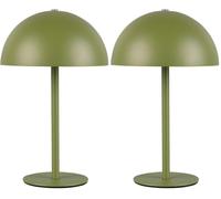 Reality Leuchten Munoz R54891115 - Lámpara LED de mesa (1,3 W, 4 toques, metal mate), color verde mate (Paquete de 2)