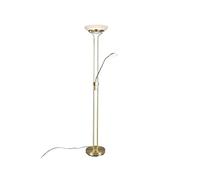 Reality Leuchten Orson R40073508 - Lámpara de pie LED (metal y latón mate, cristal blanco, incluye 27 W LED + 4,5 W, regulador de intensidad)