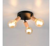 Reality Leuchten Plafón Lamego, negro, Ø 29 cm, 3 luces, metal
