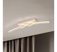 Reality Leuchten Plafón LED Ginko, arena, metal, longitud 79 cm