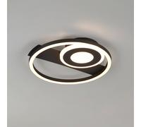 Reality Leuchten plafón LED Horus, negro, 2500 lm, 3000 K, metal