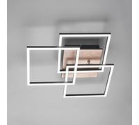 Reality Leuchten Plafón LED Mobile 3 luces control remoto madera