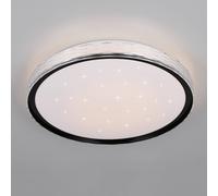 Reality Leuchten Plafón LED Varda, negro, Ø 39 cm, control remoto