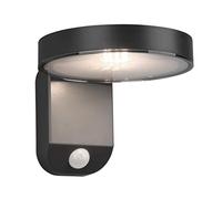 Reality Leuchten Posadas R22251142 - Lámpara de pared solar para exteriores (plástico antracita, incluye LED de 4,5 W, detector de movimiento)