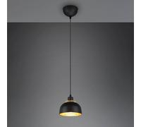 Reality Leuchten Punch lámpara colgante negro/oro 1 luz Ø 18 cm