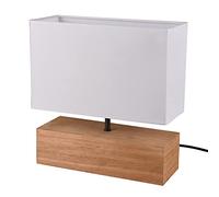 Reality Leuchten R50181030 Woody - Lámpara de mesa (1 bombilla E27, 30 x 12 cm), color madera