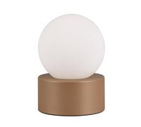 Reality Leuchten RL Lámpara de Mesa Condesa R59051065,Metal Café, Vidrio Blanco mate, ex 14