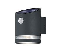 Reality Leuchten Salta R22231142 - Lámpara de pared LED solar para exteriores (plástico antracita, incluye 3 W, detector de movimiento)