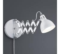 Reality Leuchten Scissor aplique de pared, blanco, metal, enchufe, acordeón