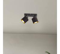 Reality Leuchten Tommy downlight de techo, negro/oro, longitud 28 cm, 2 luces.