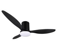 Reality Leuchten Ventilador con luz GÖTEBORG R64202132, negro mate, metal, 25W, 2700-6500K, 2500 lúmenes, mando a distancia incluido, regulable, con luz nocturna