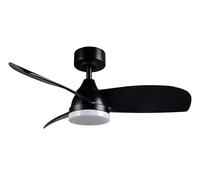 Reality Leuchten Ventilador con luz HELSINKI R62732132, negro mate, metal, 25W, 2700-6500K, 2500 lúmenes, mando a distancia incluido, regulable, con luz nocturna