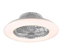 Reality Leuchten Ventilador con luz STRALSUND R62522987, blanco/plata, 30W, 2700-6500K, 3500lm, RGB, mando a distancia incluido