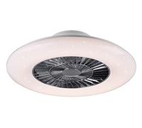 Reality Leuchten Visby R62402106 - Ventilador de techo (plástico, 40 W, 40 W), color blanco y cromado