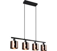 RL LIVE YOUR LIGHT R36304064 - Lámpara LED colgante Jason, metal negro mate, pantallas de plástico color bronce, excl. 4x E14