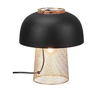 Reality Leuchten Lámpara de mesa Punch, negro/oro, Ø 25 cm