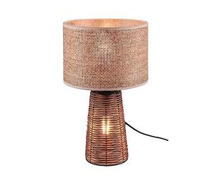 Reality, Sobremesa, Straw 1xE27, max.40,0 W 1xE27, max.10,0 W Cuerpo: Malla de Rattan, Marron Ø:24,0cm, A:40,5cm Cable de interruptor,IP20,Sin bombilla,Fuente de luz reemplazable por