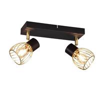 Reality Spot Bar Ardon R81382080, metal negro mate/dorado, excepto 2x E14