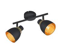 Reality Spot Bar Punch R80812032, metal negro mate/dorado, sin 2x E14