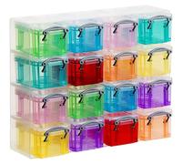 Really Useful Boxes Cajas de Almacenamiento para Escritorio - 16 Mini-Cajas de 0.14L - Organizador de Clips y Grapas
